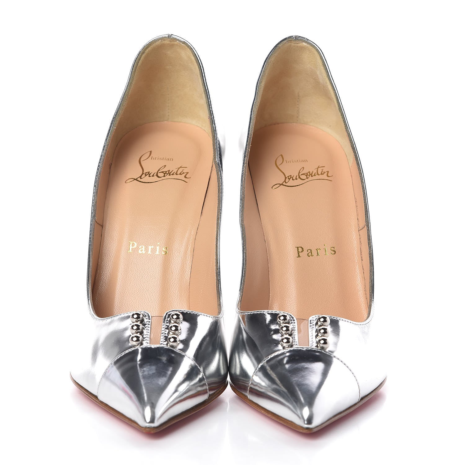 Christian Louboutin Specchio PVC Predu 100 Pumps 36 Silver 2 of 7