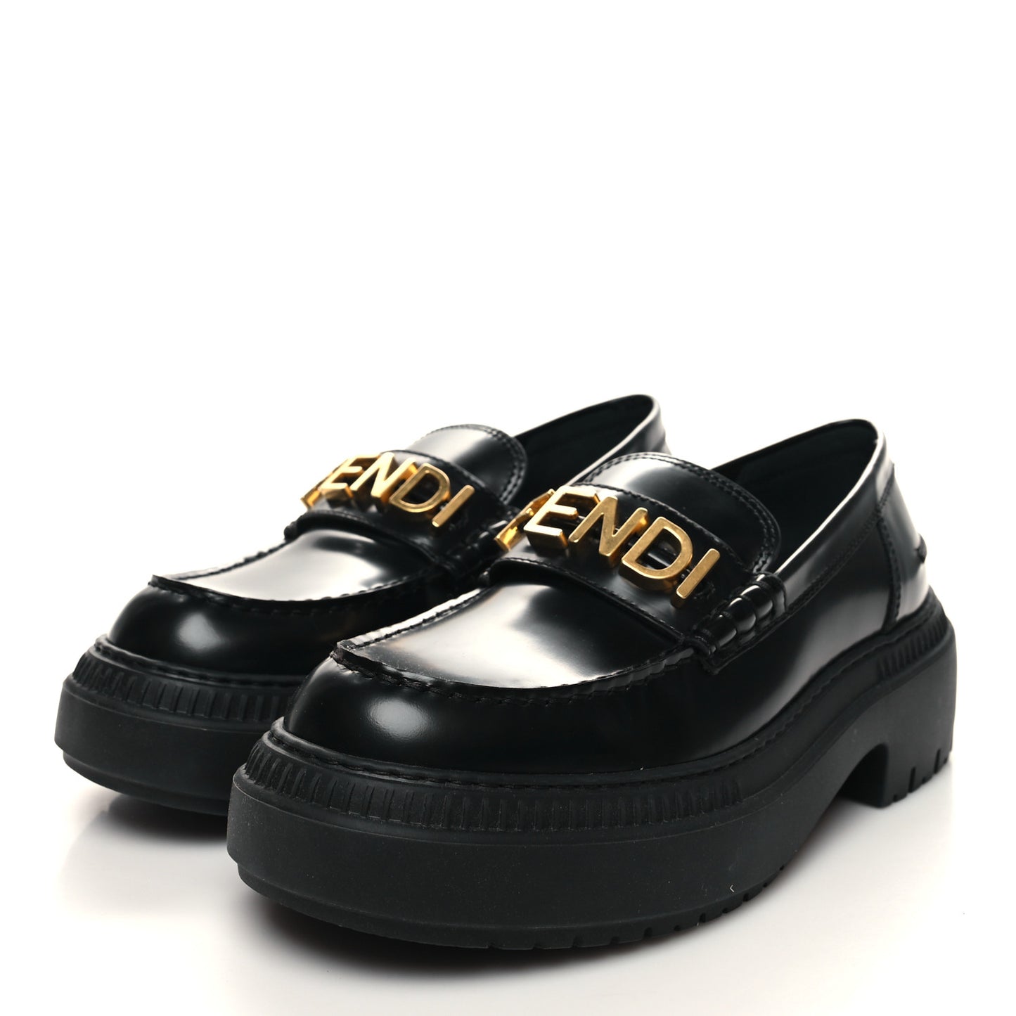 Vitello Abrasivato Fendigraphy 50mm Loafers 41 Black