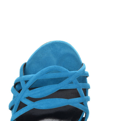 Hermes Suede Moon Sandals 36 Bleu Thalassa 9 of 10