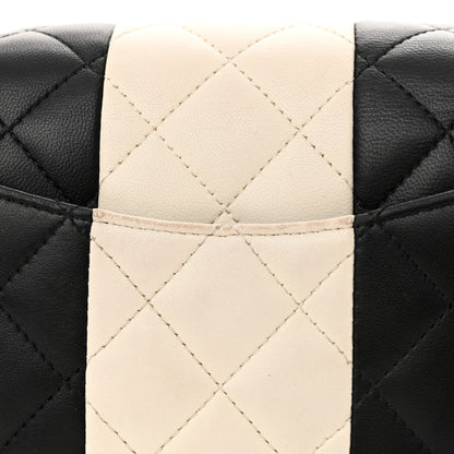 Chanel Lambskin Quilted Mini Rectangular Flap Black White 11 of 11