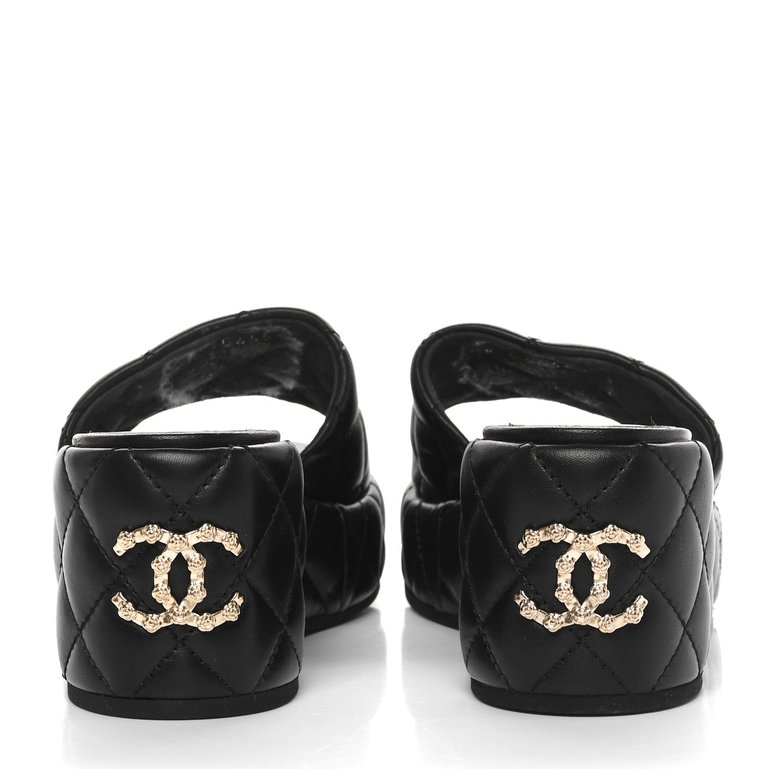 Chanel Lambskin CC Mule Sandals 39.5 Black 5 of 9