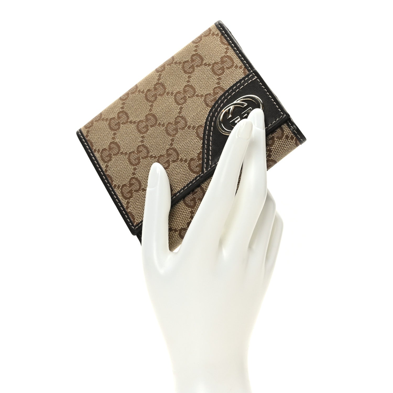 Gucci Monogram New Britt French Wallet Dark Brown 2 of 7