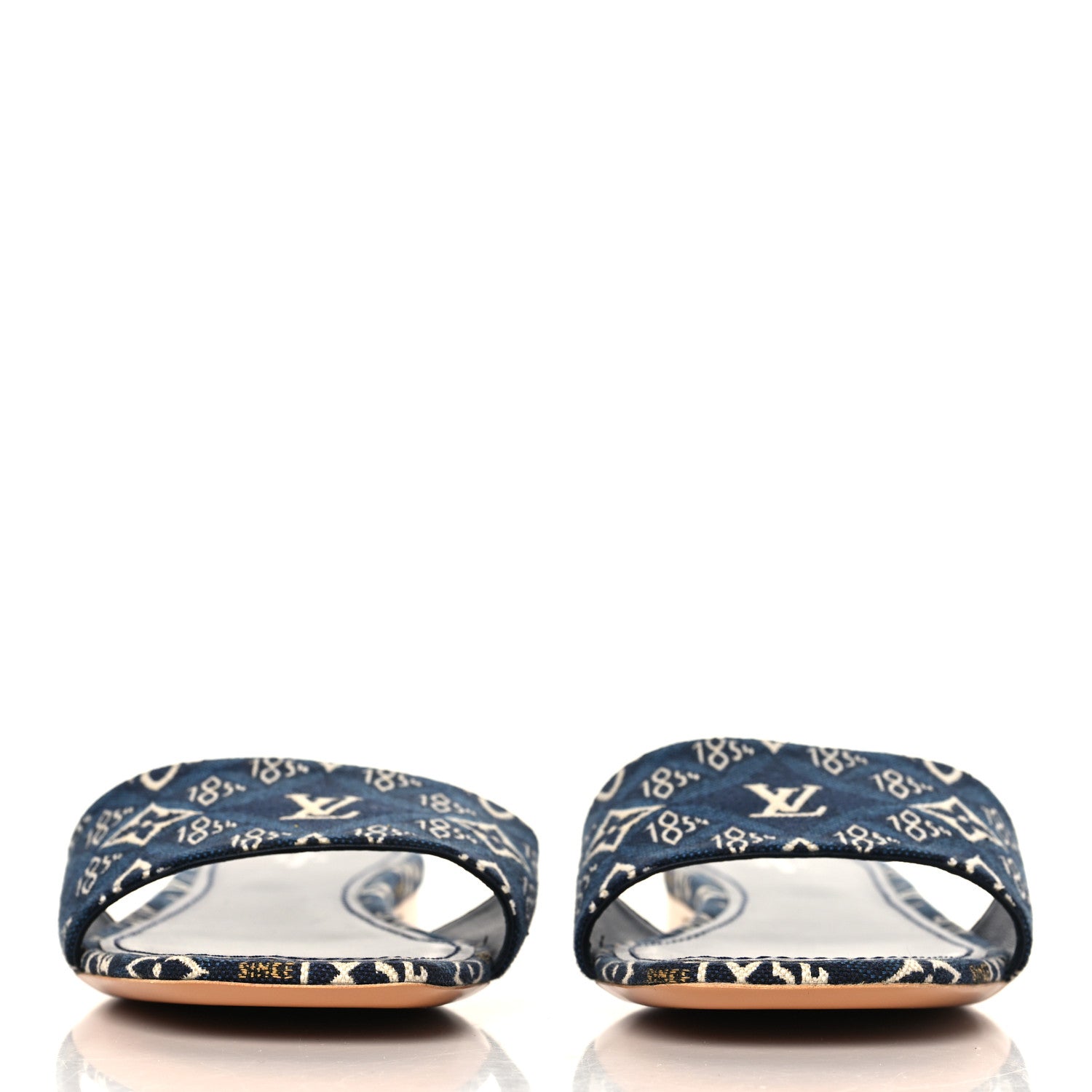 Louis Vuitton Jacquard Since 1854 Lock It Flat Mule 40 Blue 2 of 8