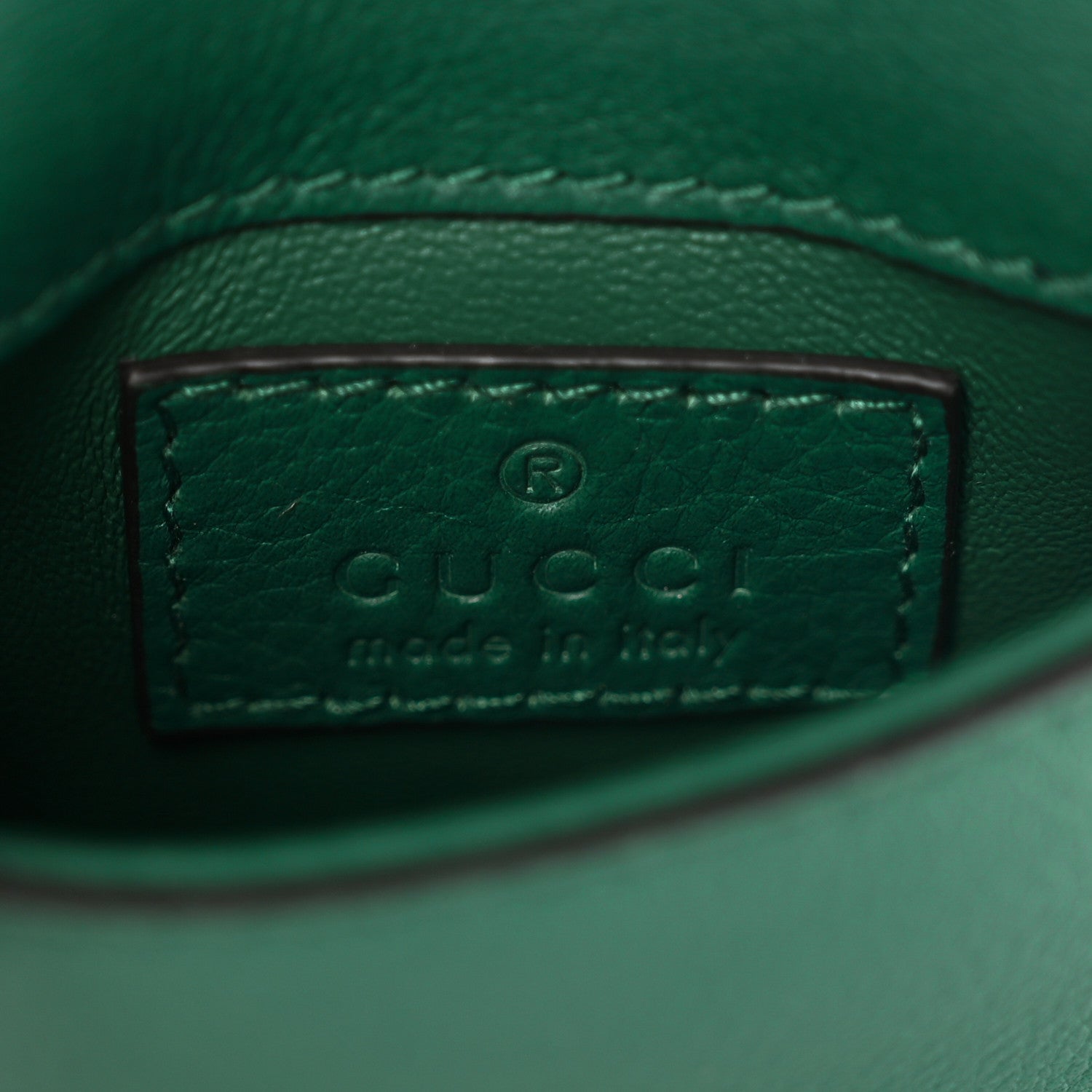 Gucci Roxy Calfskin Blondie Card Case Wallet with Strap Emerald 5 of 5