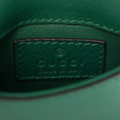 Gucci Roxy Calfskin Blondie Card Case Wallet with Strap Emerald 5 of 5