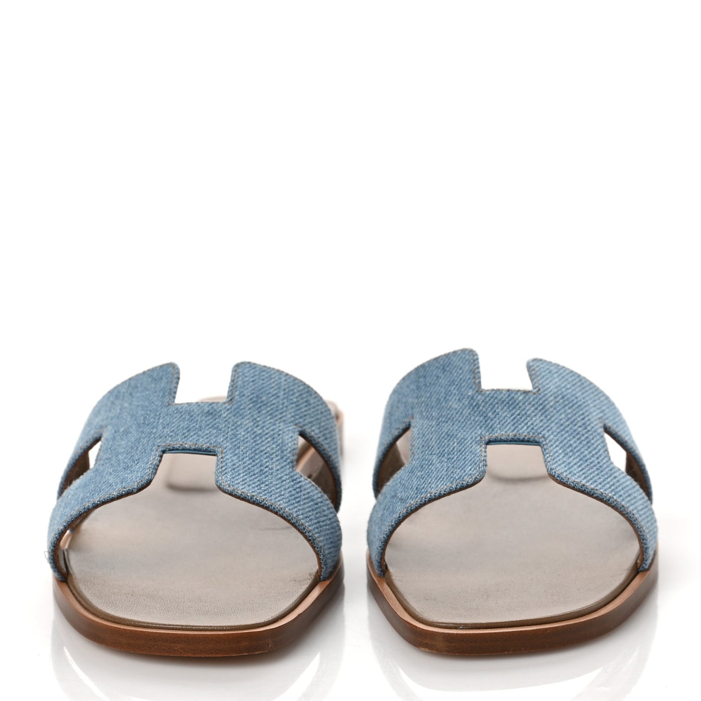 Denim Canvas Oran Sandals 36 Bleu Clair