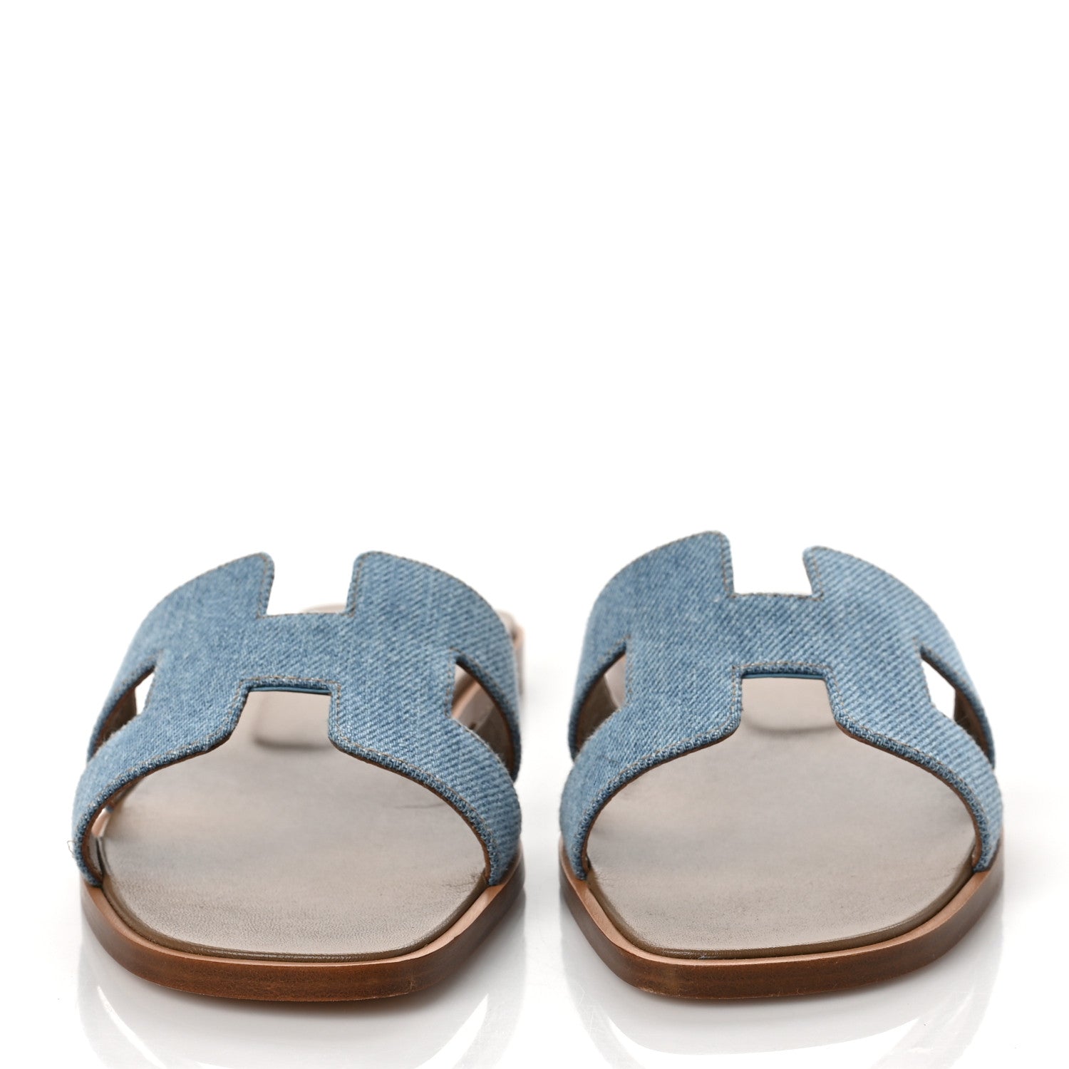 Hermes Denim Canvas Oran Sandals 36 Bleu Clair 2 of 9