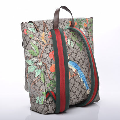 Gucci GG Supreme Monogram Tian Web Single Buckle Backpack Beige Multicolor New Acero 3 of 7