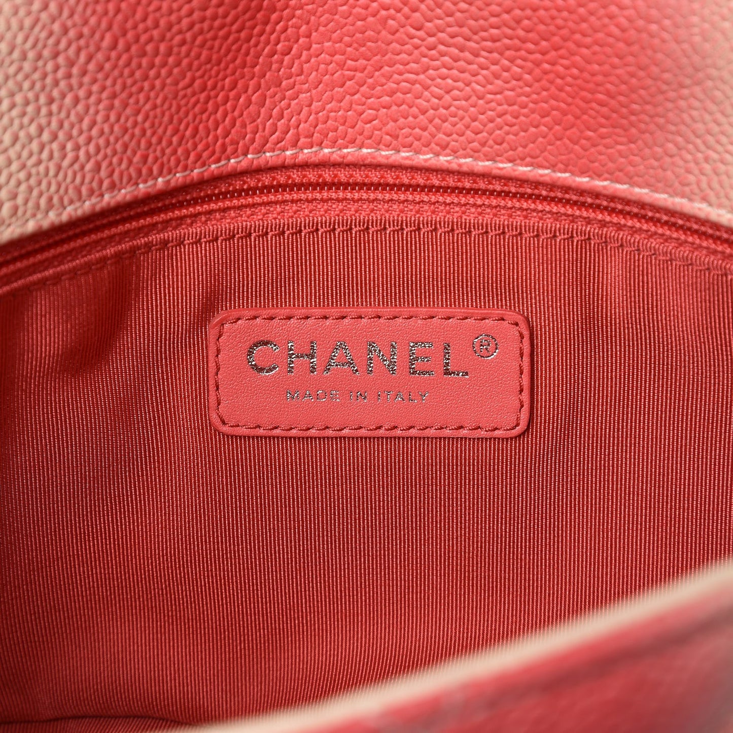 Caviar Quilted Ombre Medium Single Flap White Rose Pink