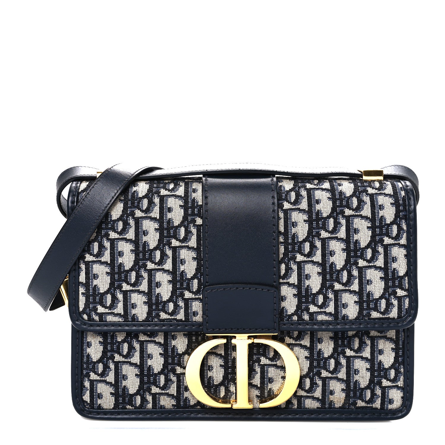 Christian Dior Oblique 30 Montaigne Flap Bag Blue 1 of 11
