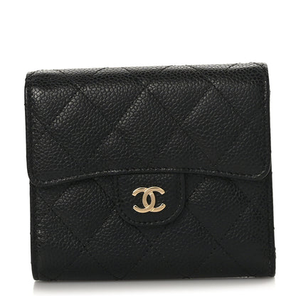 Chanel Caviar Quilted Flap Card Holder Wallet Black 1 of 8
