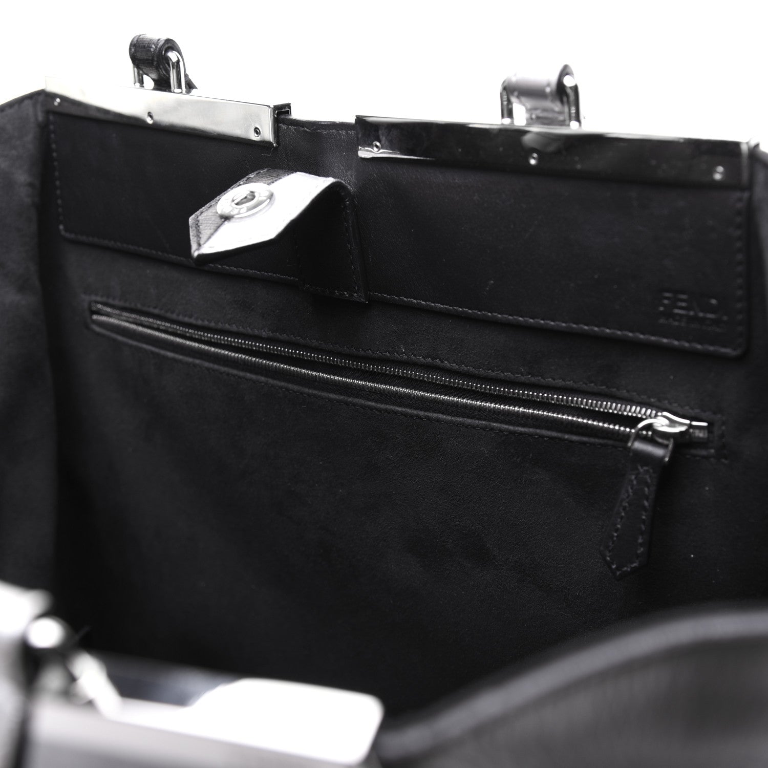Fendi Vitello Elite Bi Color 3Jours Tote Argento Black 9 of 21