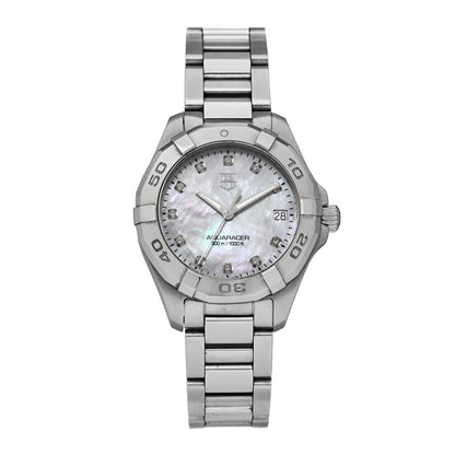 Tag Heuer Stainless Steel Diamond Mother of Pearl 33mm Aquaracer Lady Quartz Watch WAF1313 1 of 5