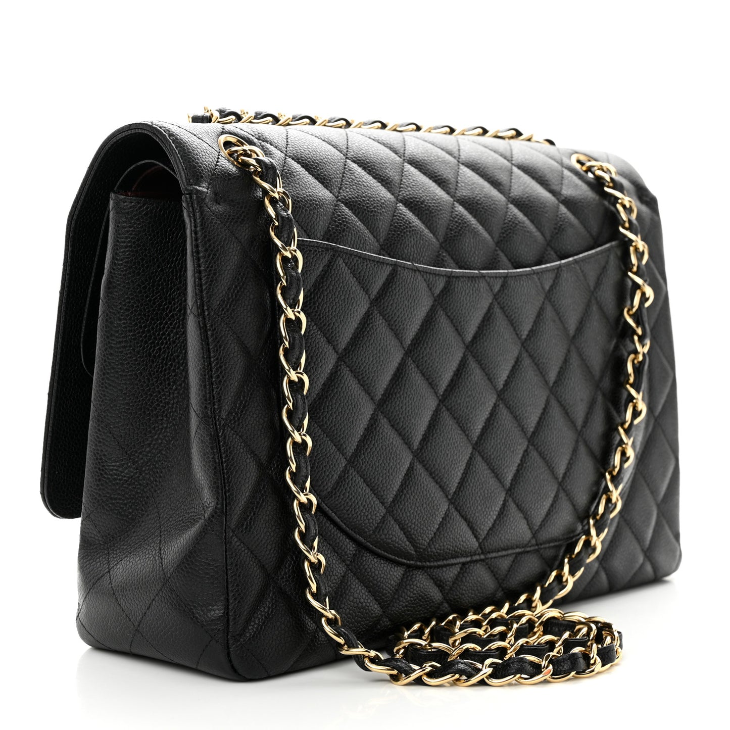 Caviar Quilted Maxi Double Flap Black