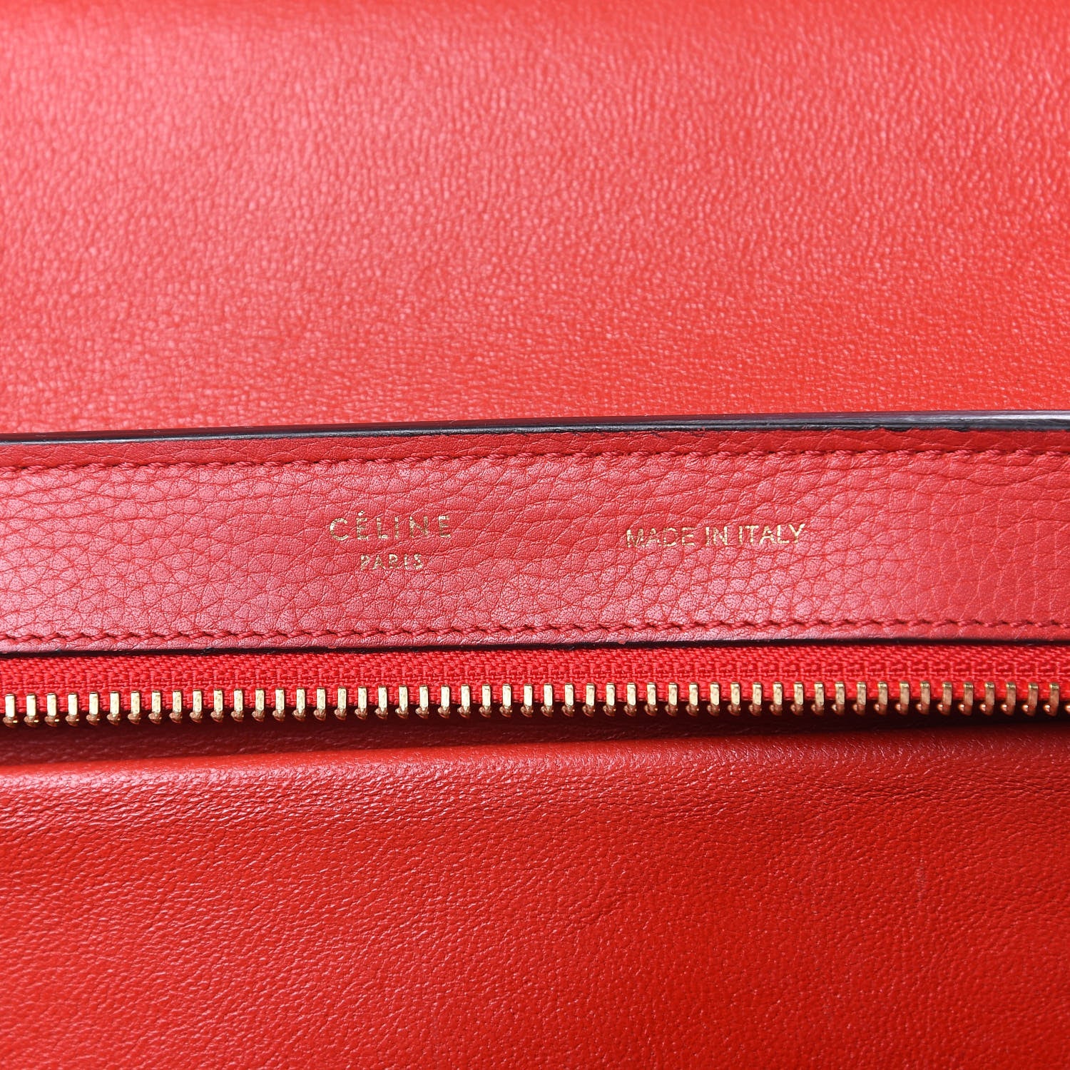 Celine Drummed Calfskin Suede Small Trapeze Coquelicot 7 of 17