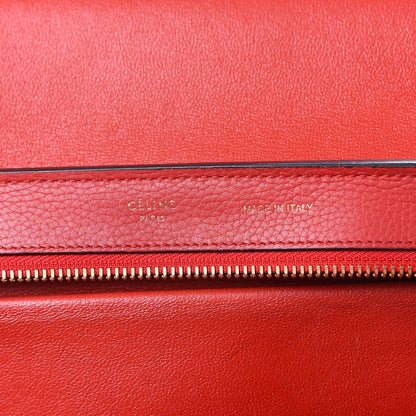 Celine Drummed Calfskin Suede Small Trapeze Coquelicot 7 of 17