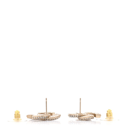 Chanel Crystal Timeless CC Earrings Light Gold 3 of 5