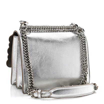 Fendi Vitello Catalan Mirror Scalloped Multi Studded Small Kan I Shoulder Bag Argento 3 of 11