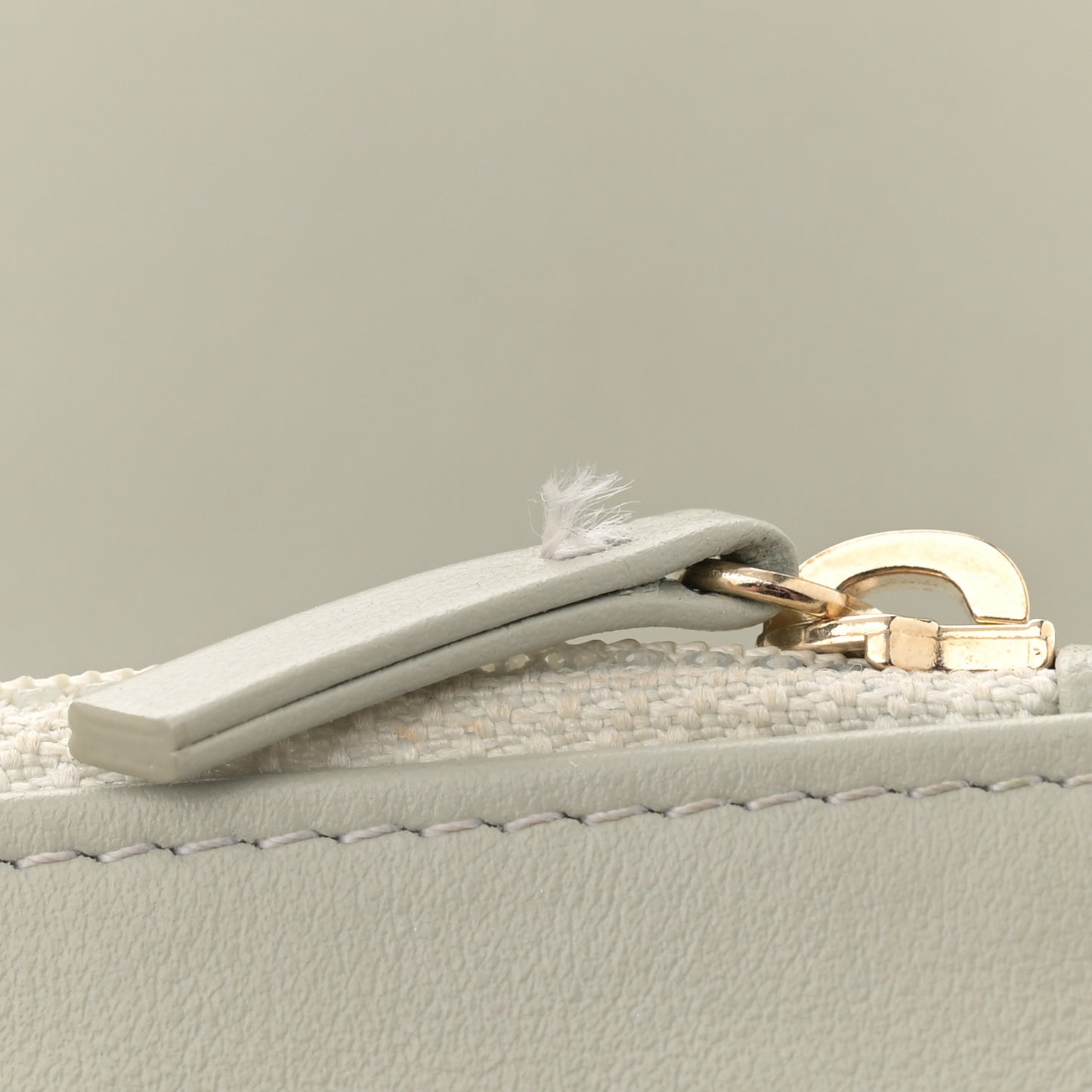 Wool Tweed Lambskin Quilted Chanel 19 Wallet On Chain WOC Grey Ecru