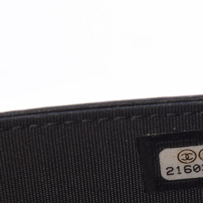 Chanel Metallic Goatskin Lambskin Boy Wallet on Chain WOC Black Gold 8 of 11