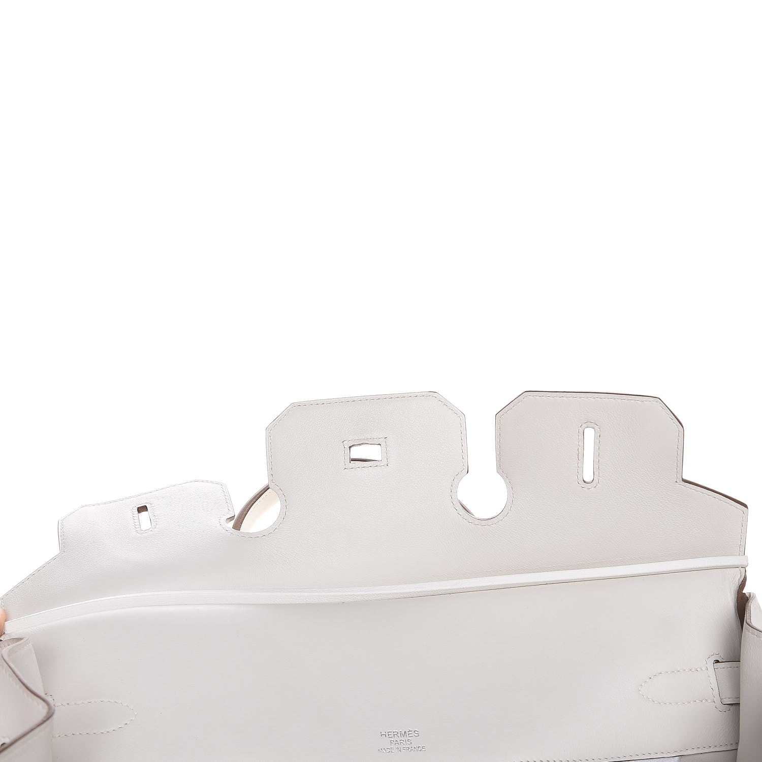 Hermes Swift Ghillies Birkin 35 White Gris Perle 14 of 34