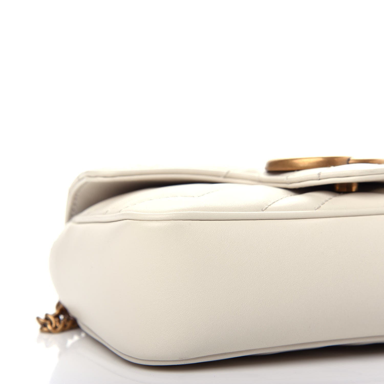 Gucci Calfskin Matelasse Super Mini GG Marmont Shoulder Bag White 8 of 11