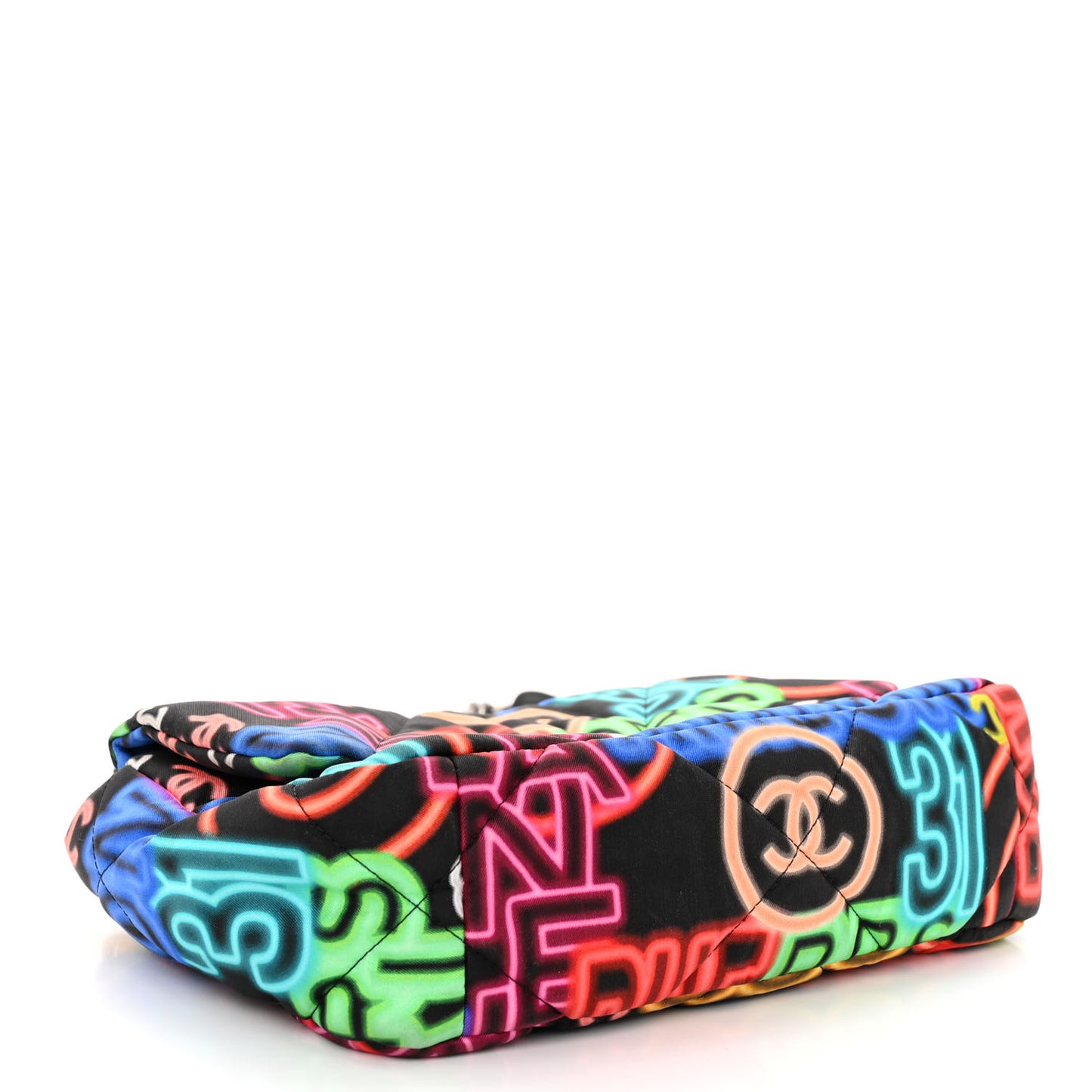 Fabric Printed Medium 19 Flap Black Multicolor