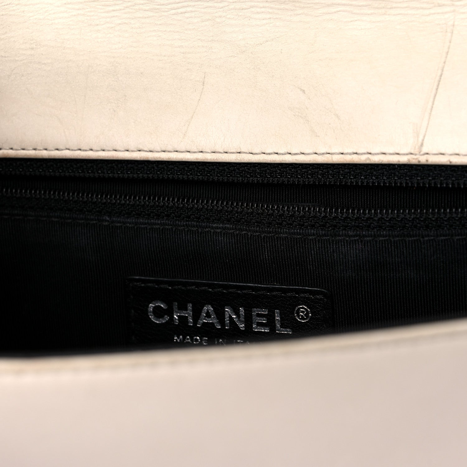 Chanel Glazed Calfskin Medium Boy Flap White Black 12 of 29