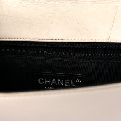 Chanel Glazed Calfskin Medium Boy Flap White Black 12 of 29
