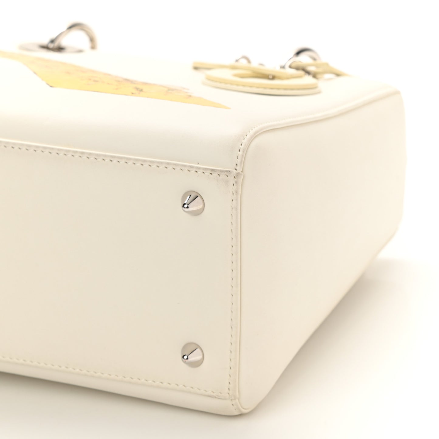 X Andy Warhol Calfskin Medium Lady Dior White