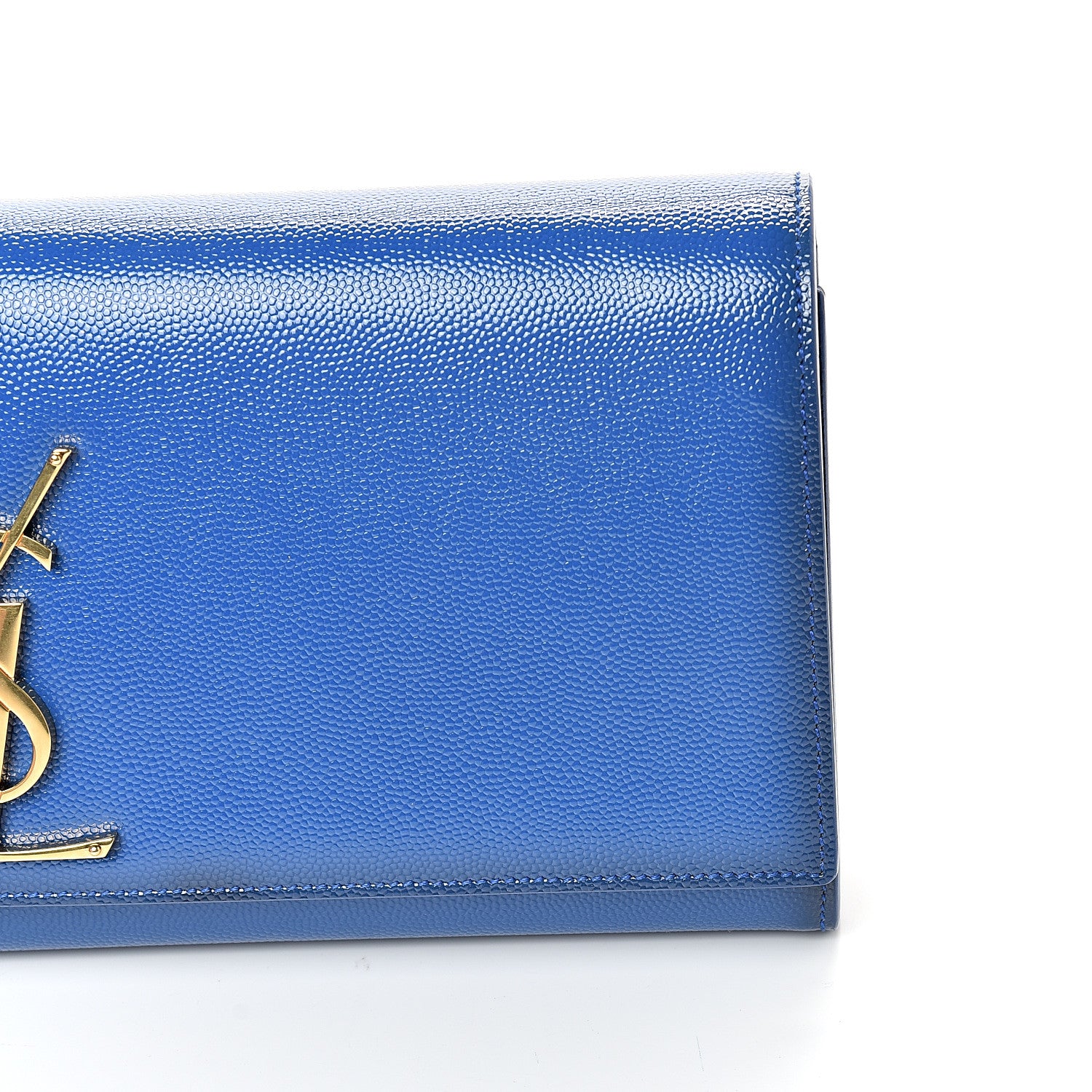 Saint Laurent Grain De Poudre Classic Monogram Cassandre Clutch Royal Blue 10 of 11