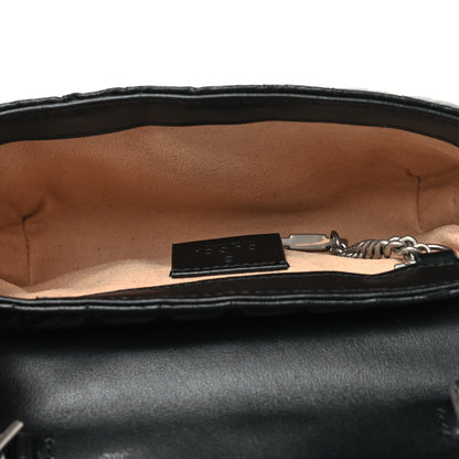 Gucci Calfskin Matelasse Aria Super Mini GG Marmont Shoulder Bag Black 5 of 11
