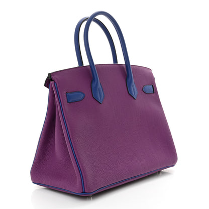 Hermes Togo Horseshoe Birkin 30 Anemone Blue Electrique 3 of 13