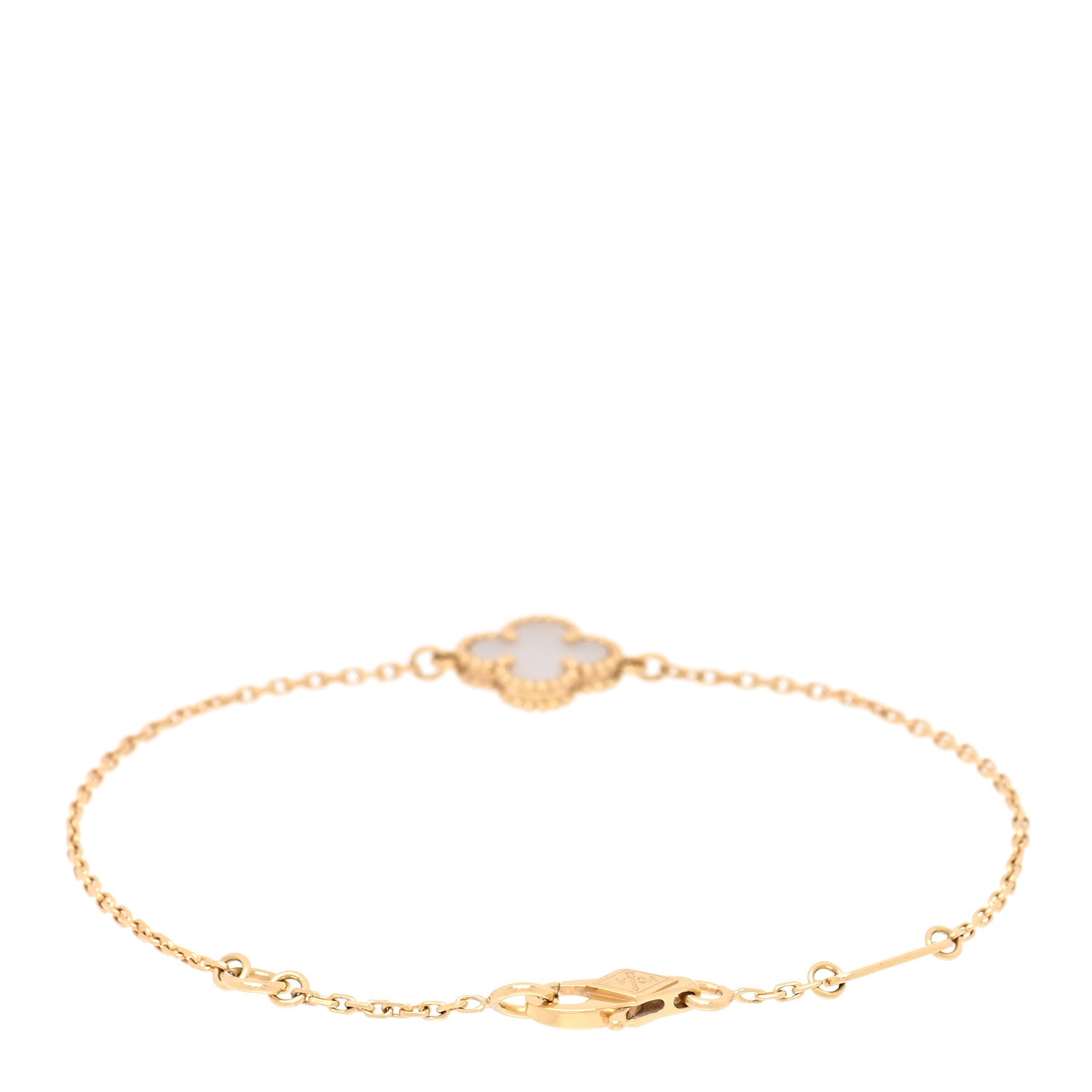 Van Cleef & Arpels 18K Yellow Gold Mother of Pearl Sweet Alhambra Bracelet 2 of 4