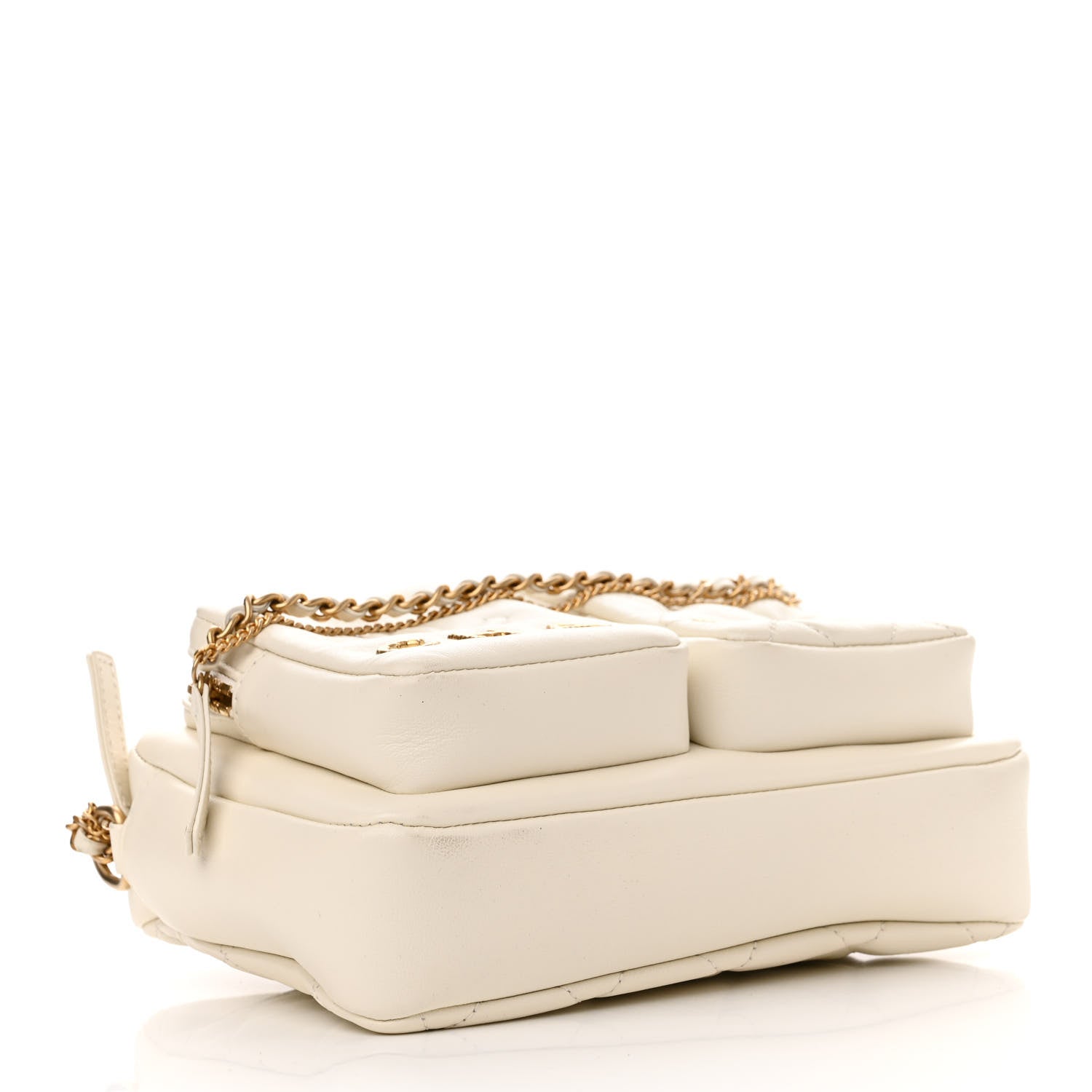 Chanel Calfskin Quilted Small Camera Case White 4 of 11