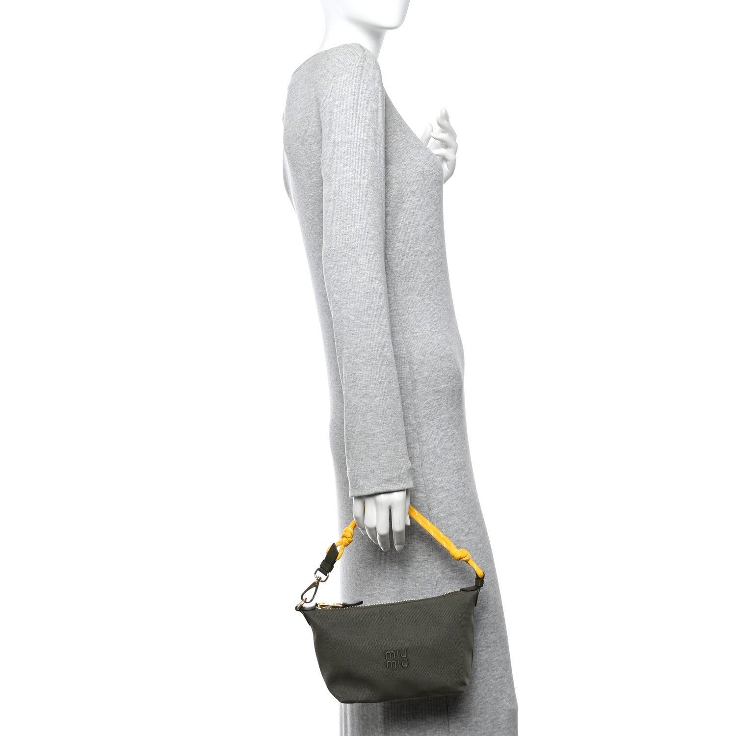 Miu Miu Canvas Gabardine Pouch Green 2 of 9