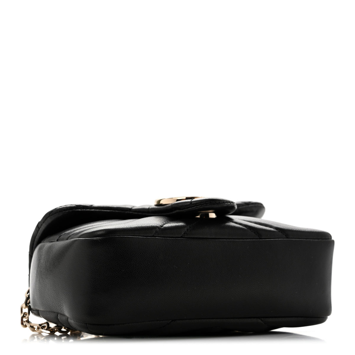 Gucci Lambskin Matelasse Mini GG Marmont Shoulder Bag Black 4 of 11