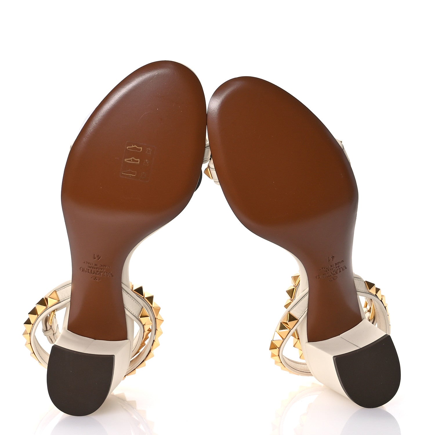 Valentino Garavani Calfskin Rockstud No Limit 60mm Sandals 41 White 6 of 7