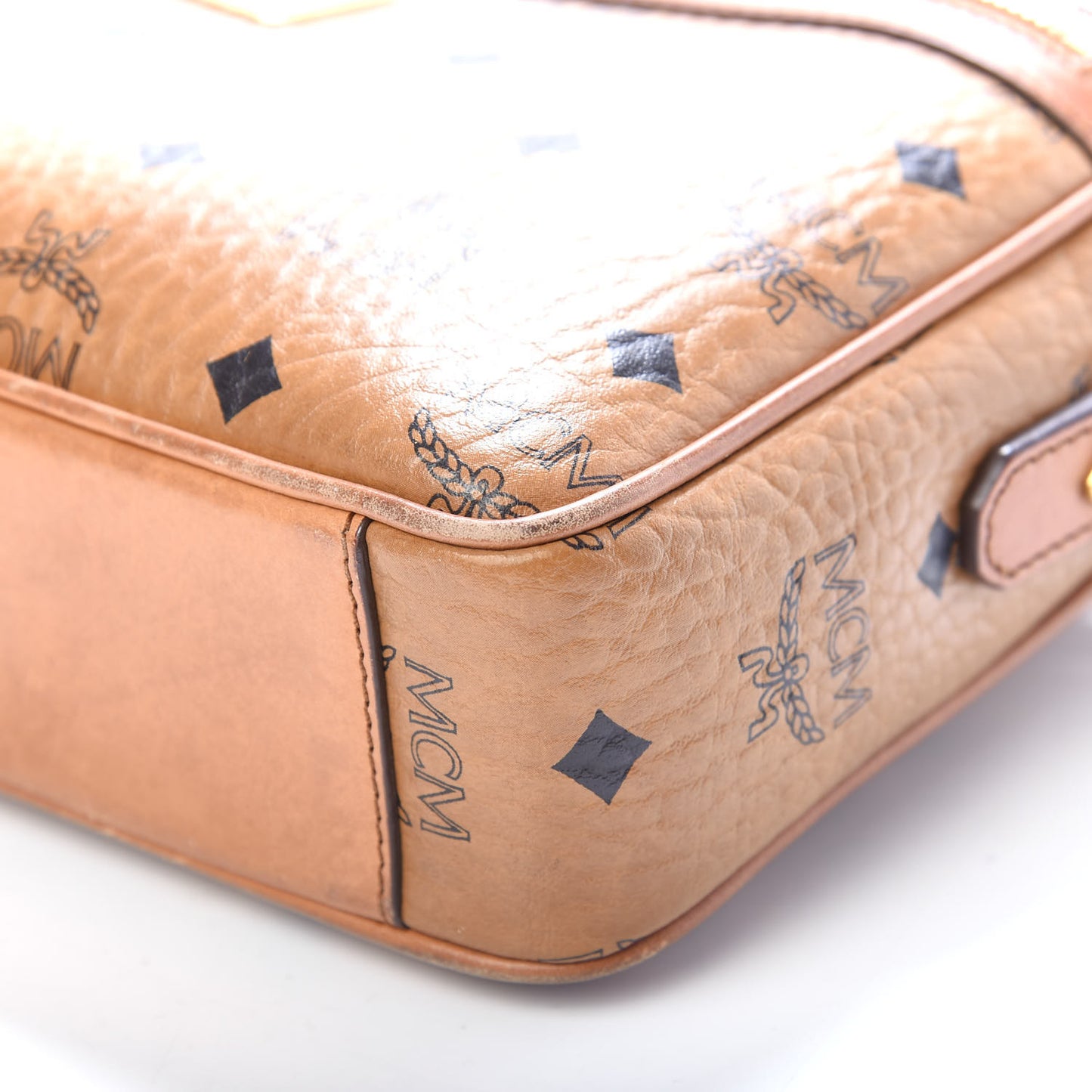 Visetos Medium Heritage Line Camera Crossbody Bag Cognac