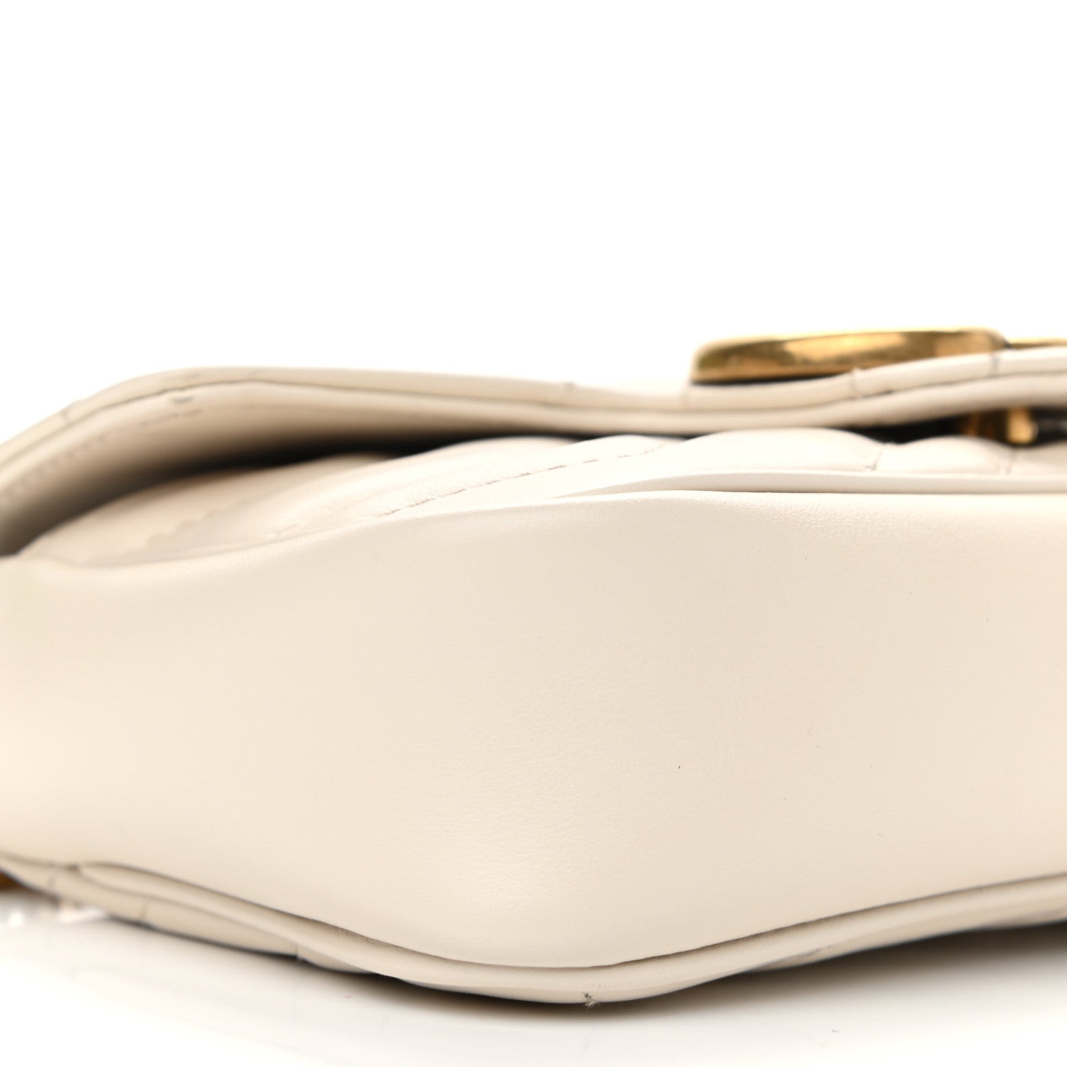 Gucci Calfskin Matelasse Super Mini GG Marmont Shoulder Bag White 9 of 11