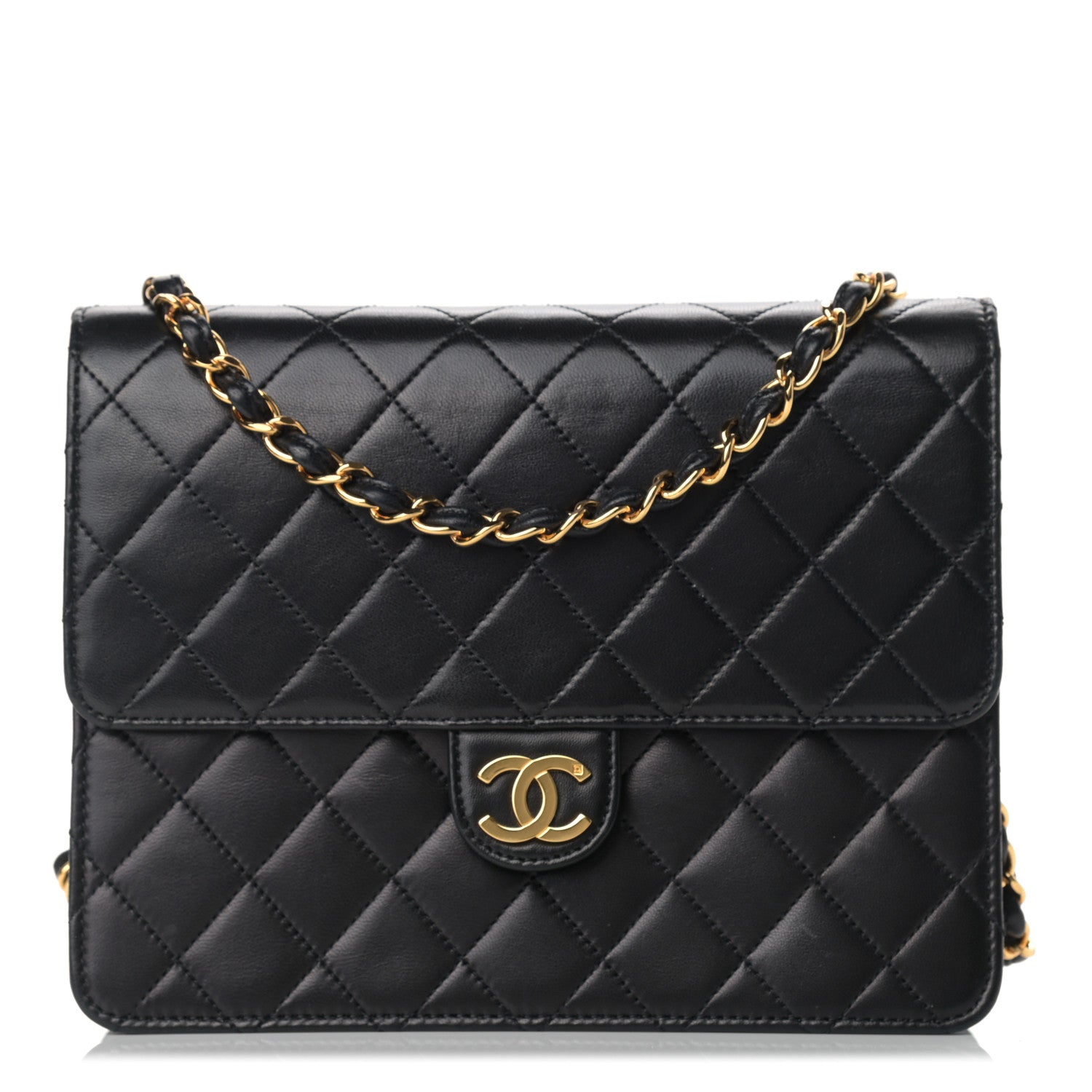 Chanel Lambskin Quilted Small Single Flap Black 1 of 12