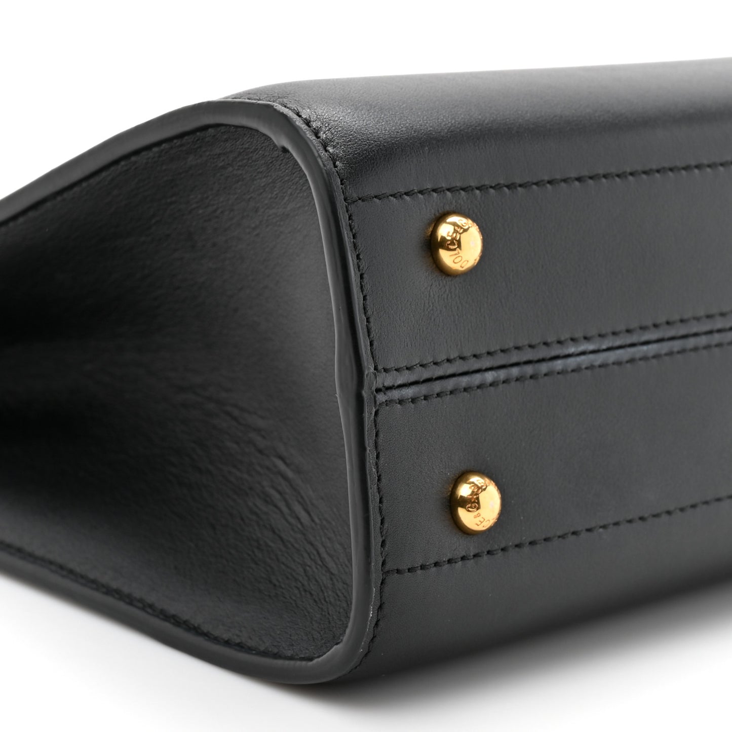 Calfskin Small Sicily Shopper Bag Black