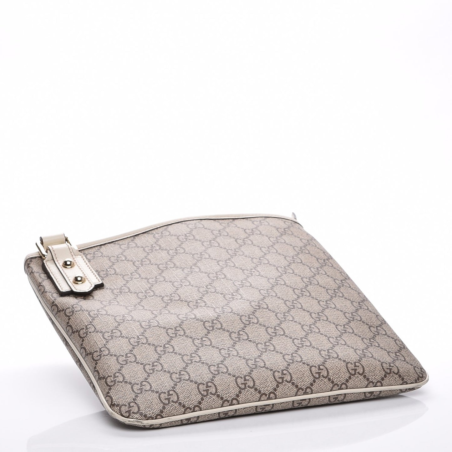 GG Plus Monogram Flat Messenger Bag Beige Off White