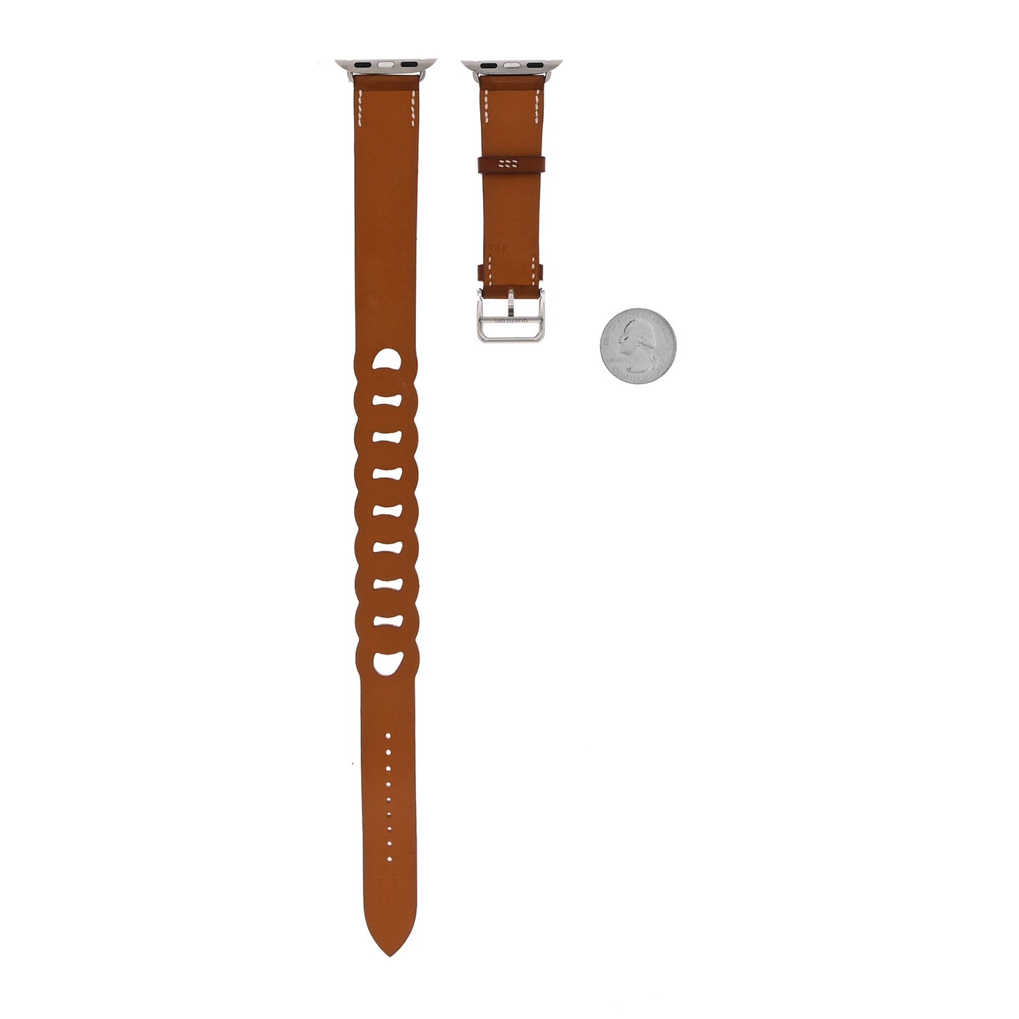 Barenia 41mm Gourmette Apple Watch Double Tour Strap Fauve