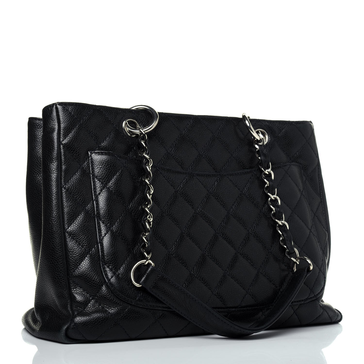 Chanel Caviar Quilted Grand Shopping Tote GST Navy Blue 4 of 25