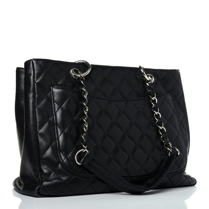 Chanel Caviar Quilted Grand Shopping Tote GST Navy Blue 4 of 25