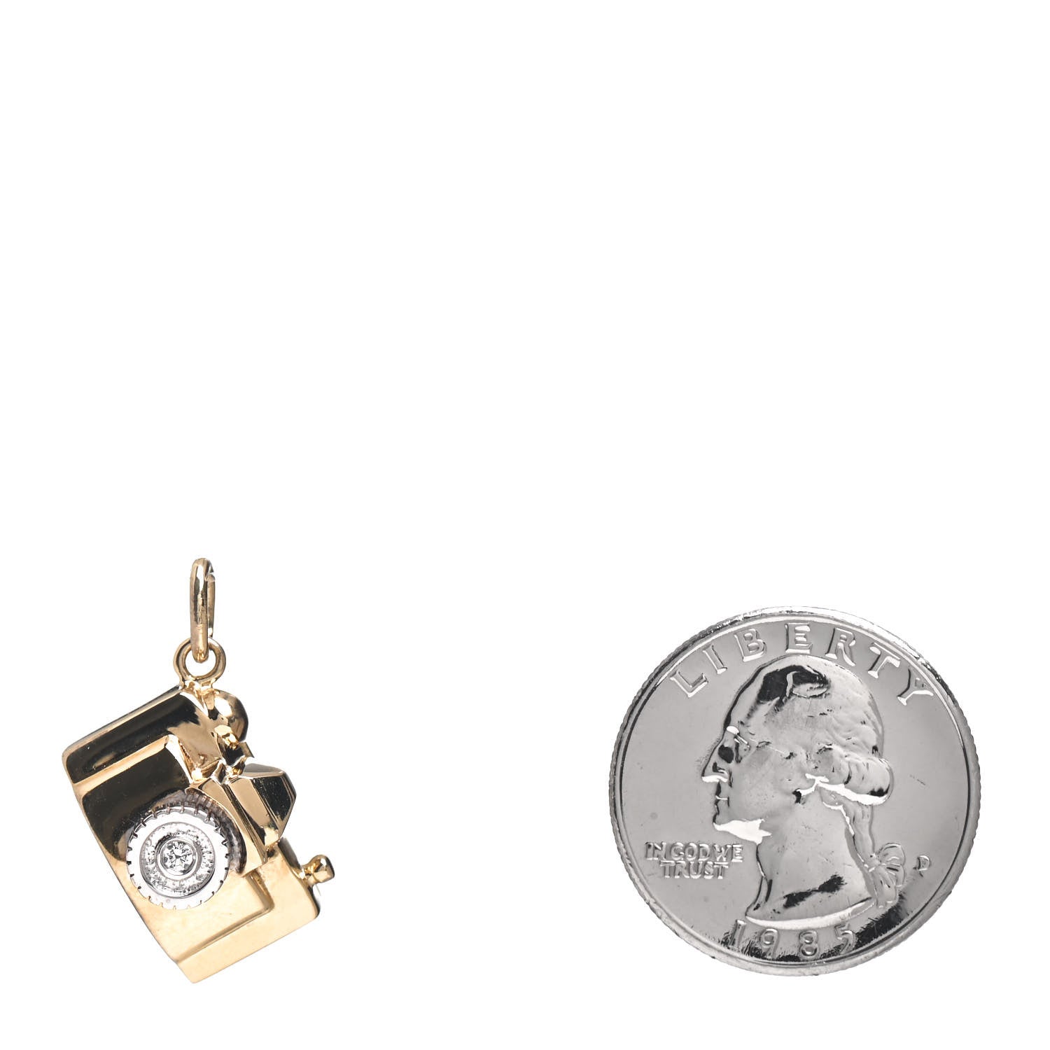 Tiffany 18K Yellow White Gold Diamond Camera Charm 2 of 4