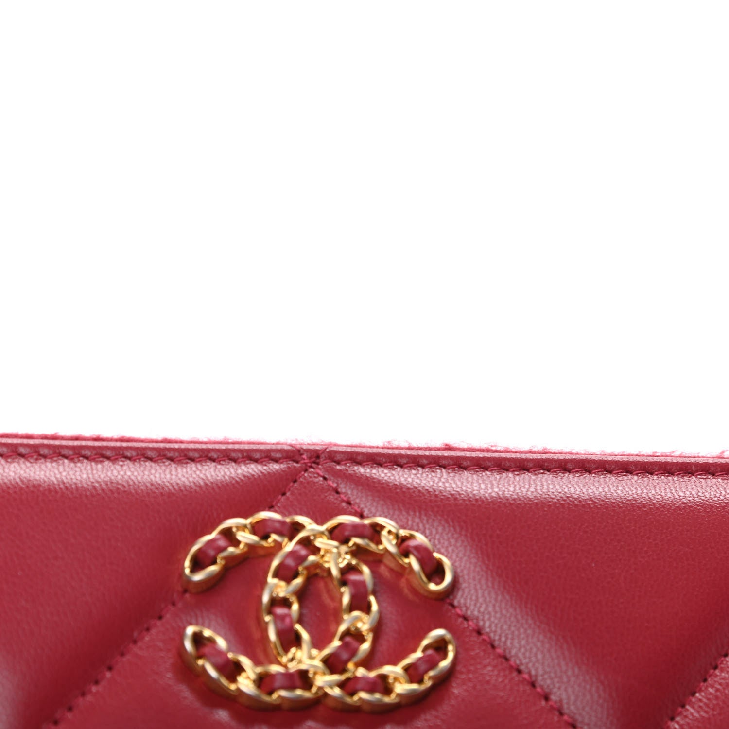 Chanel Shiny Goatskin Quilted 19 Long Zipped Around Wallet Red 11 of 12