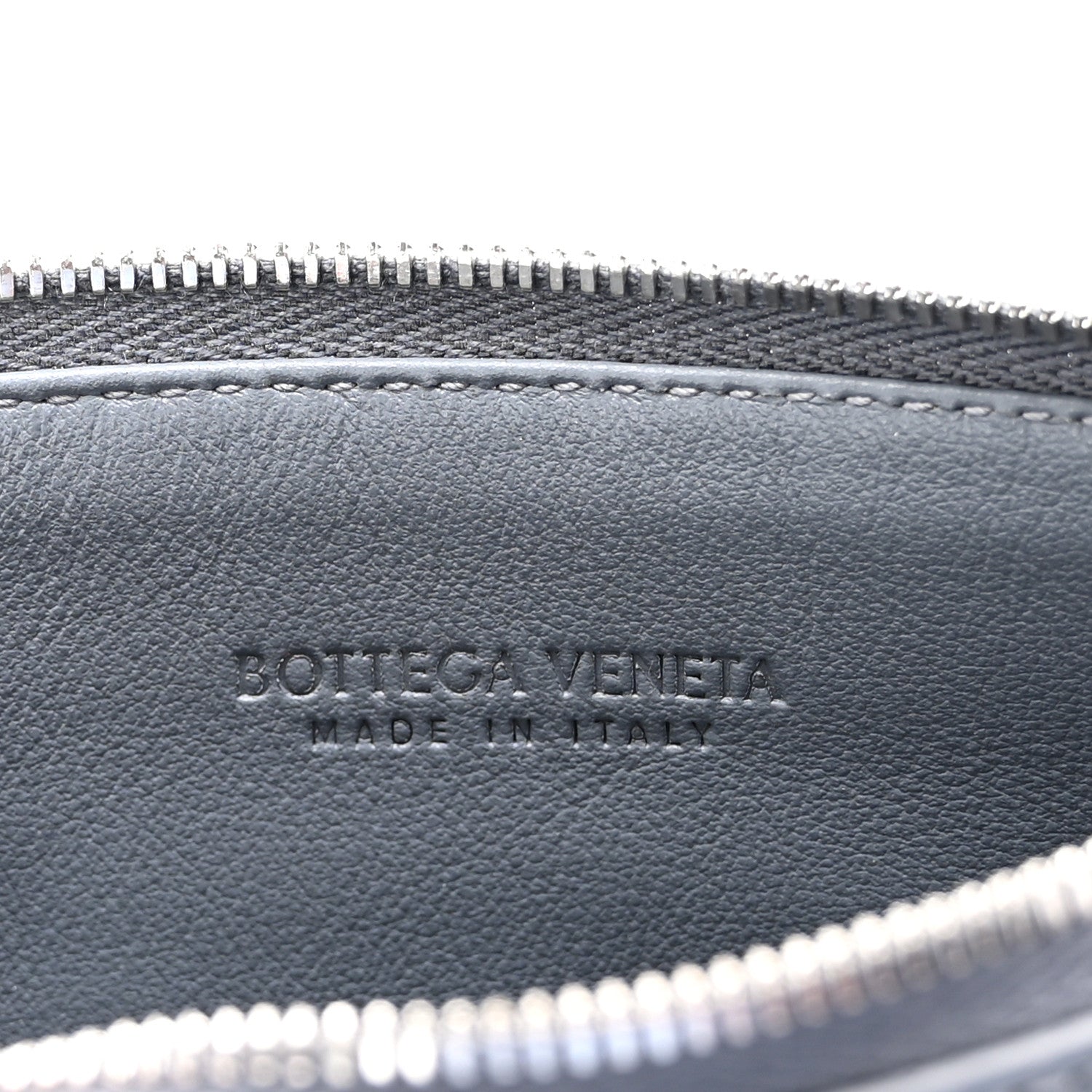 Bottega Veneta Debossed Calfskin Mens Bill Pouch Graphite 6 of 7