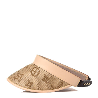 Louis Vuitton Calfskin Raffia Monogram Strawgram Visor Natural 2 of 8